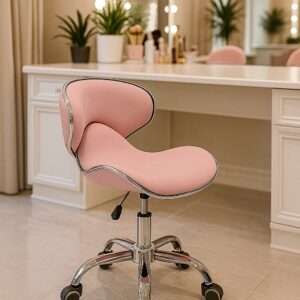 SILLA PARIS COLOR ROSADA CON RODOS