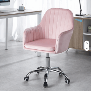 SILLA CLAVEL ROSADA CON RODOS