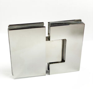 Bisagra Cuadrada para vidrio 180° Pulido