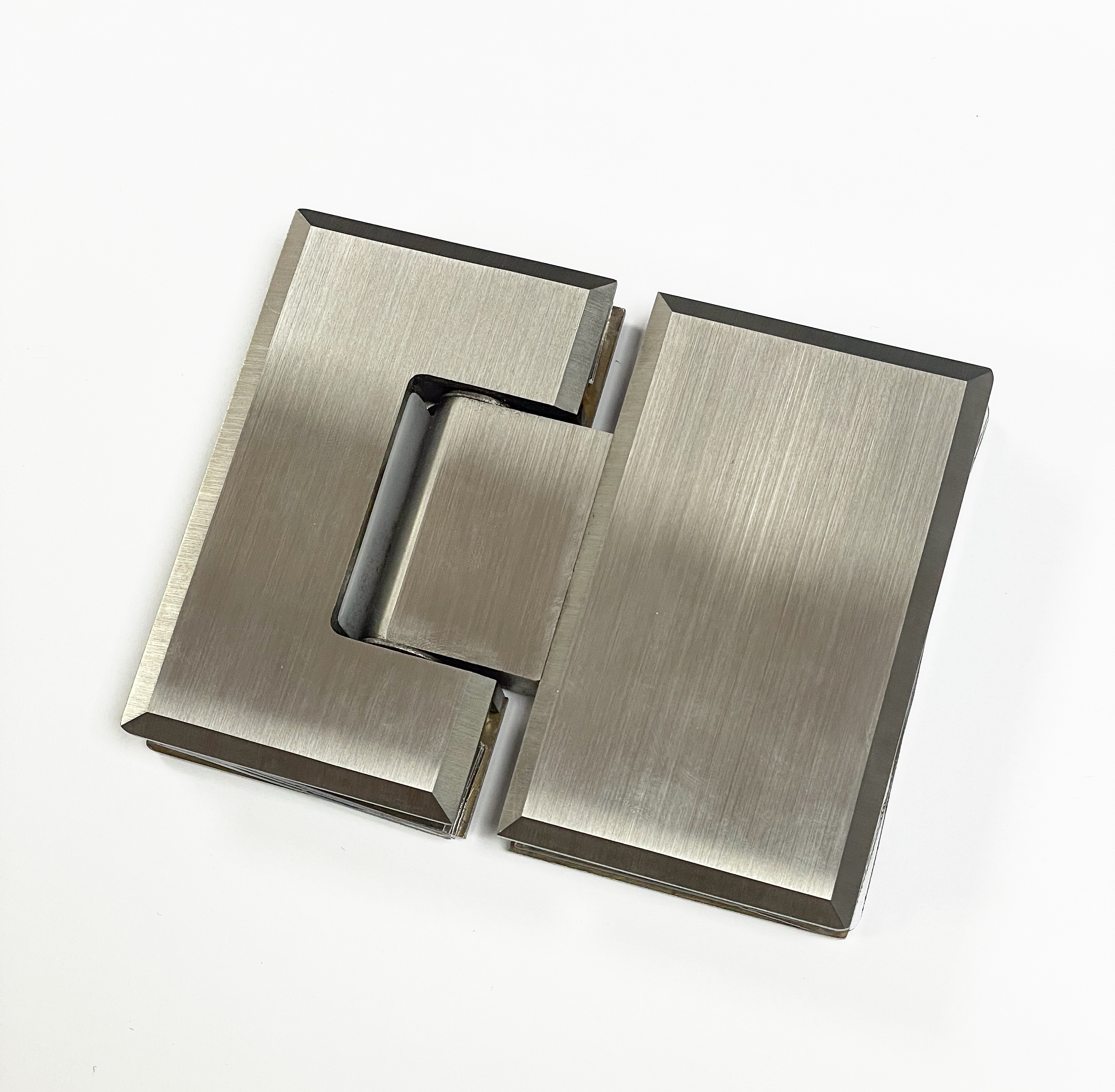 Bisagra Biselada para vidrio 180° Satin