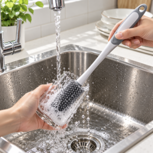 Cepillo flexible de silicona para limpiar vasos